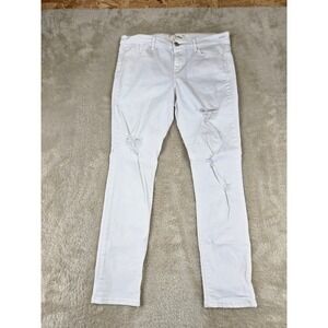 Dittos Womens White Distressed Skinny Jeans Size 30